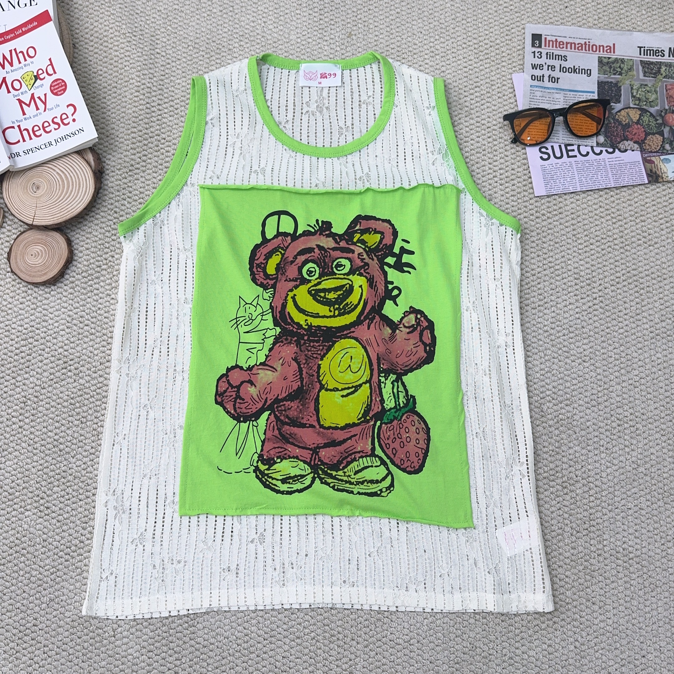 2025夏季新款韩版百搭卡通印花吊带背心2494