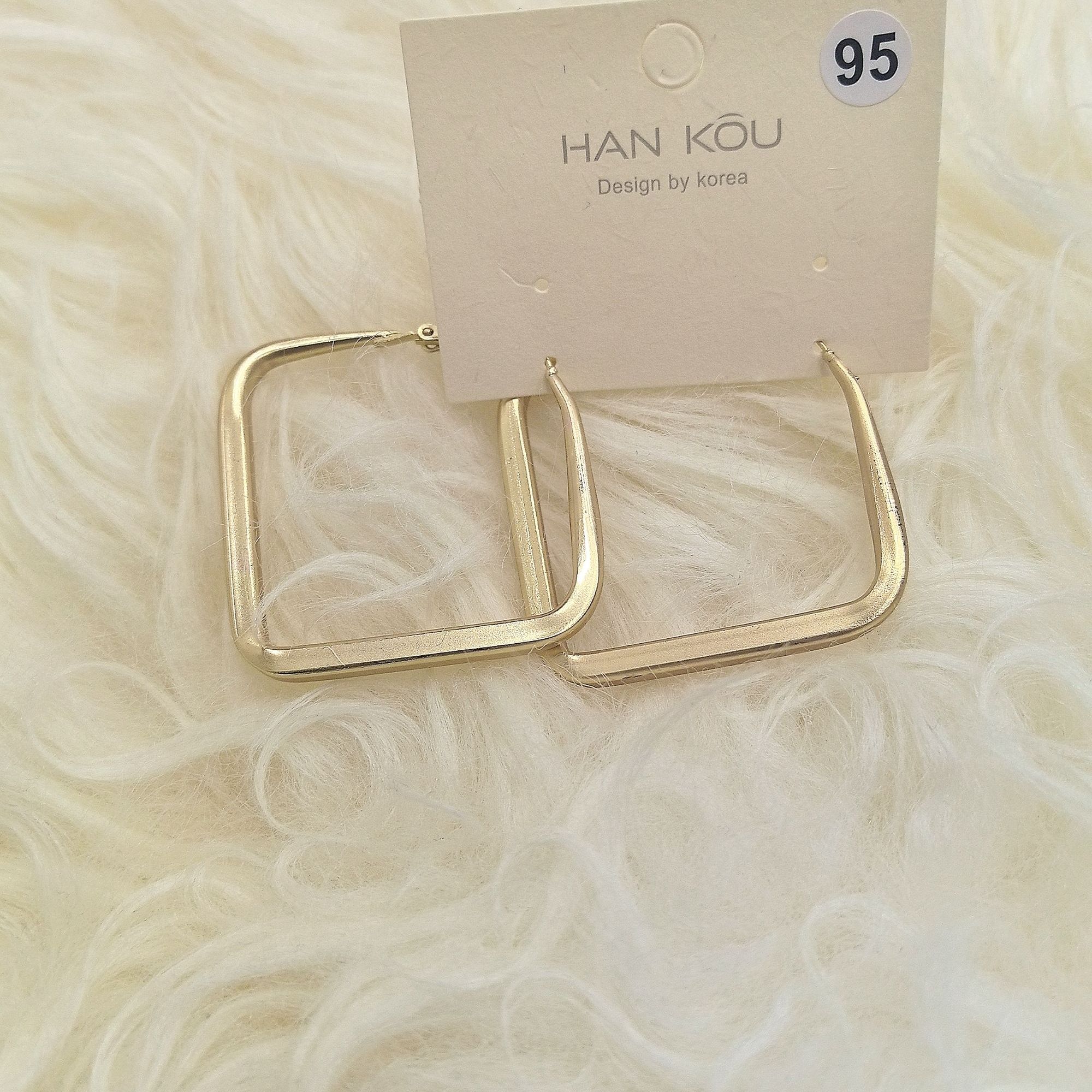 铜合金亚克力耳饰 925银针欧美大气方形耳环女新款冷淡风耳钉