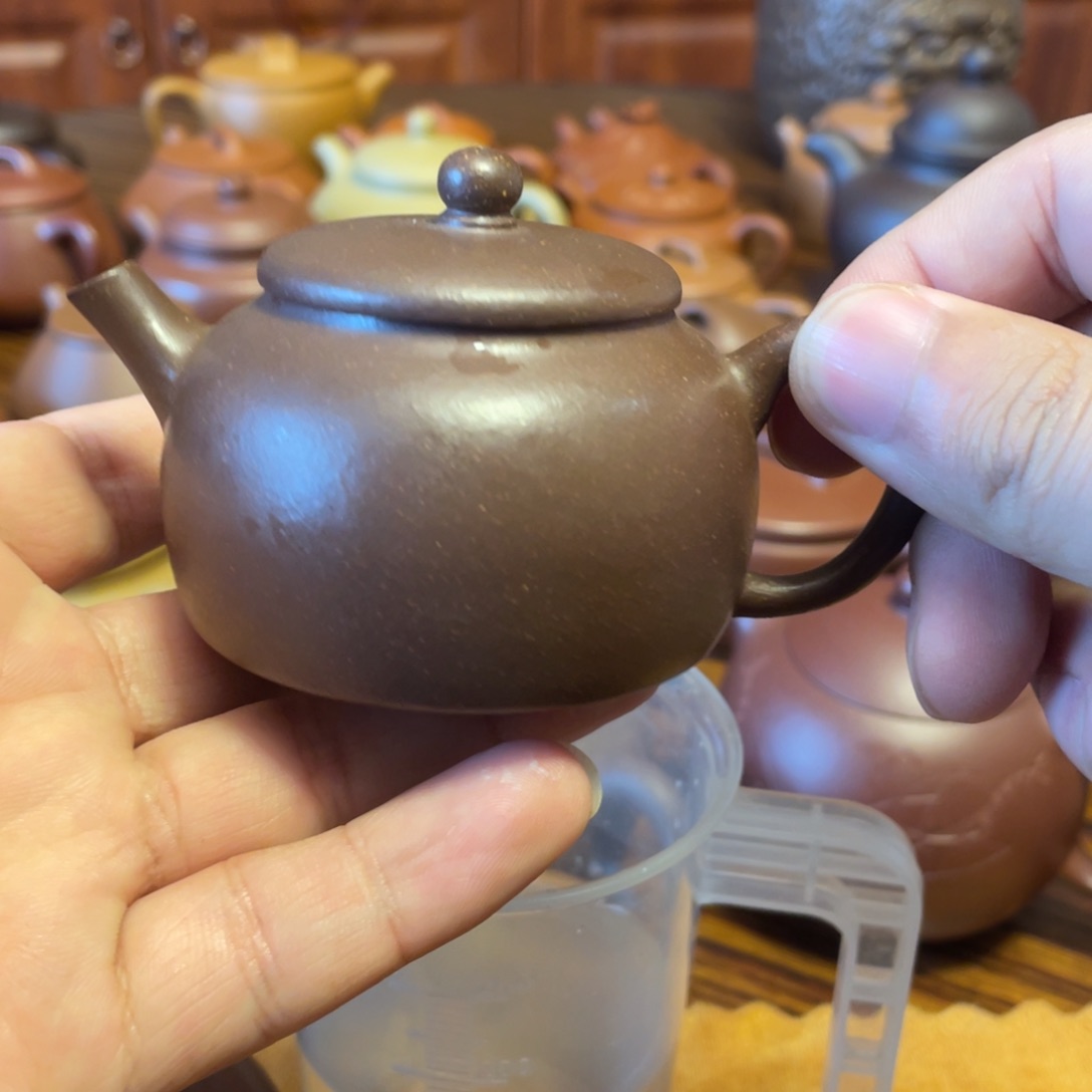 紫砂茶壶小酌古半手工90cc紫泥
