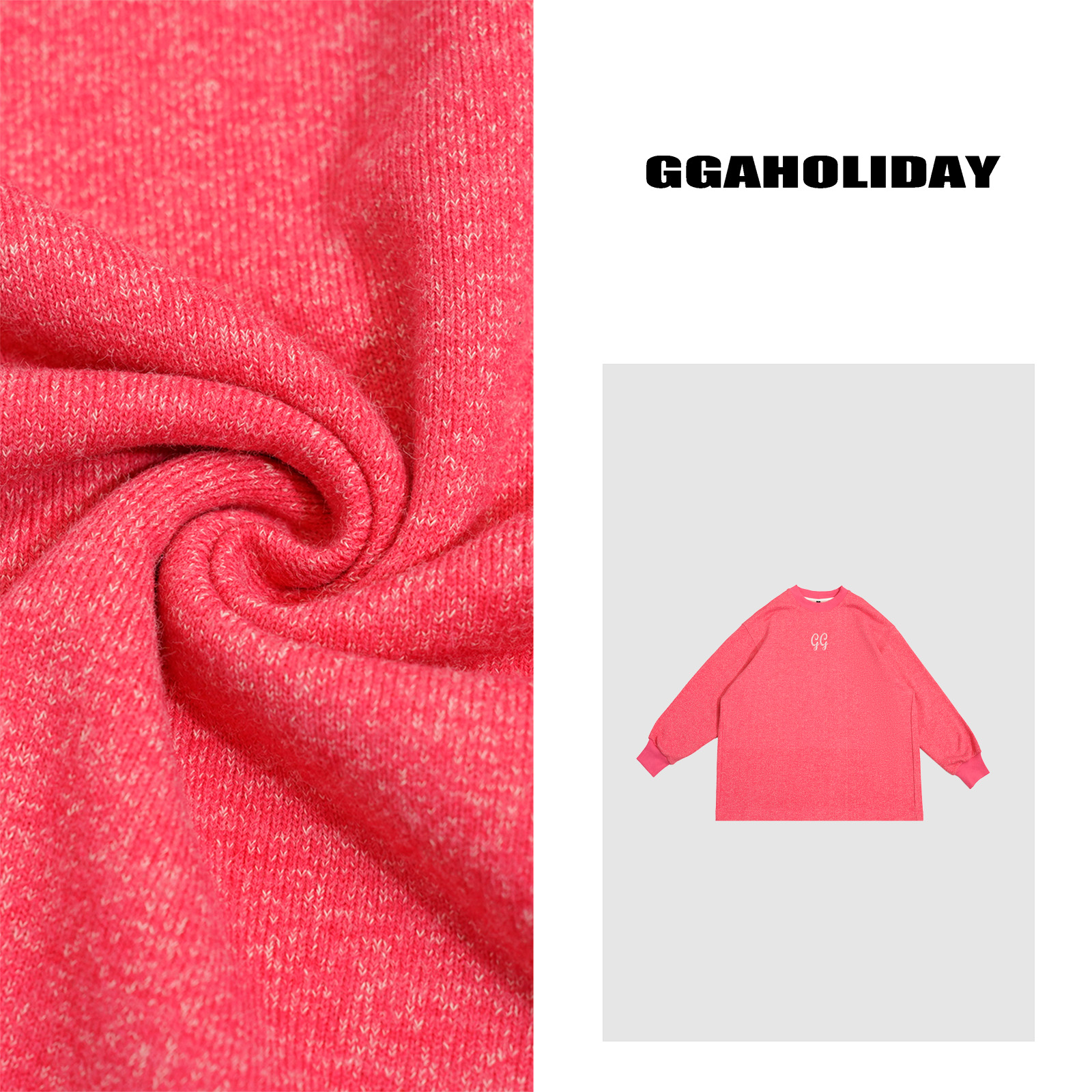 25轻奢高级感美式街头潮流宽松复古时尚圆领印花长袖卫衣-151172