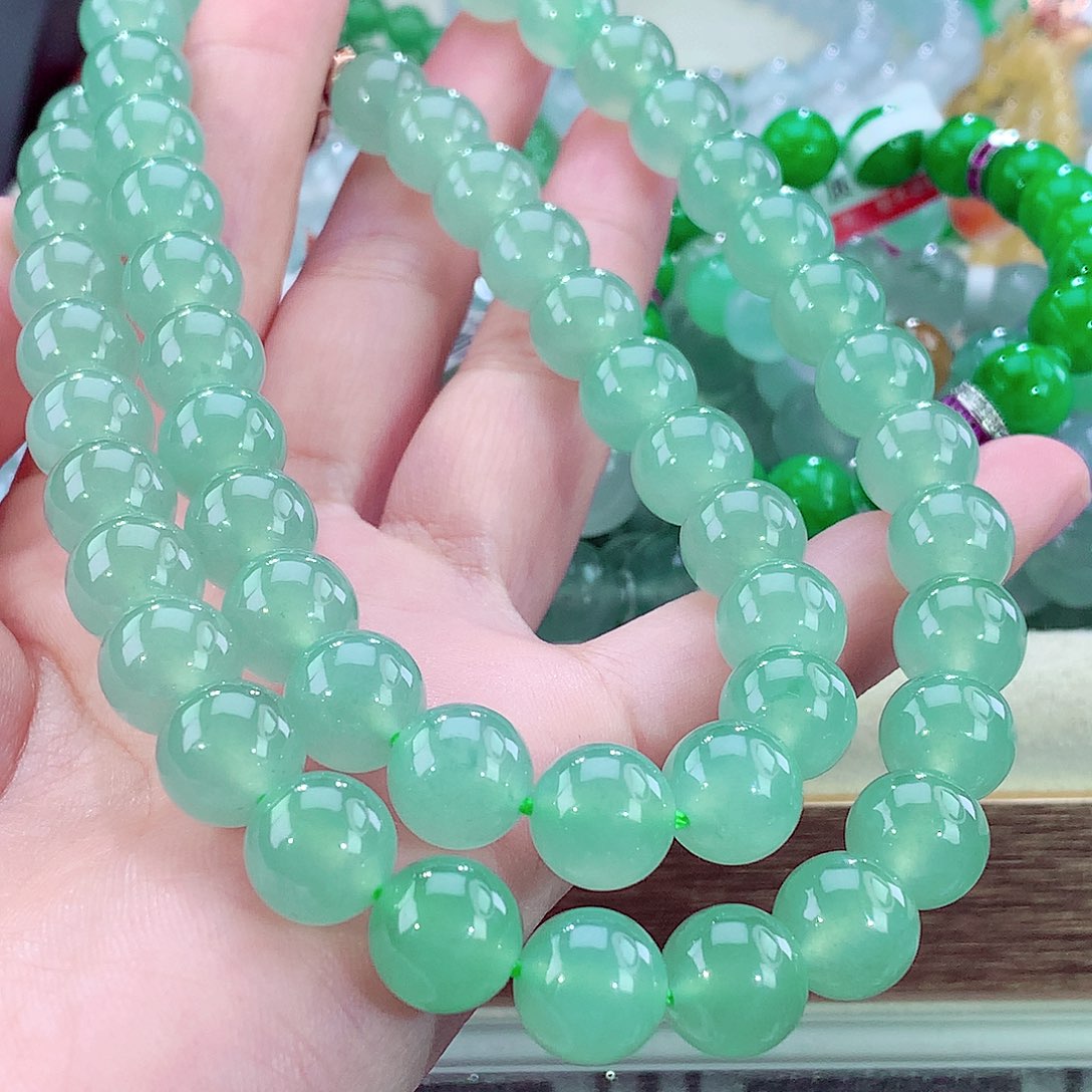 翡翠未镶嵌手链晴水