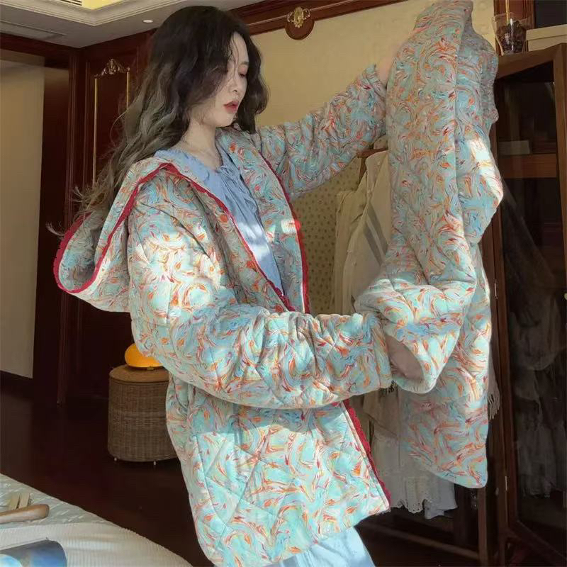 族玛士三层加棉加厚睡衣可外穿