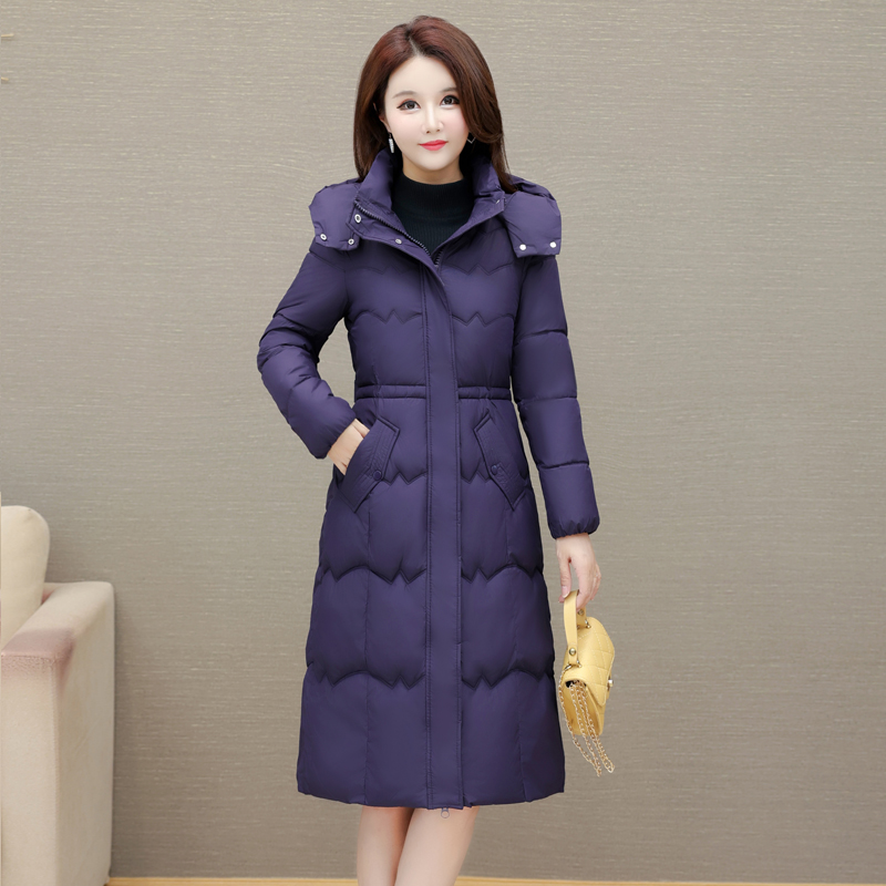 （现货+运费险）（专属）高品质过膝收腰显瘦加厚长款棉服女