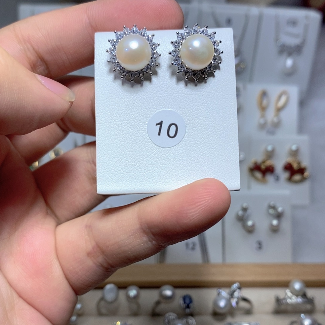 耳饰淡水珍珠银S925镶嵌