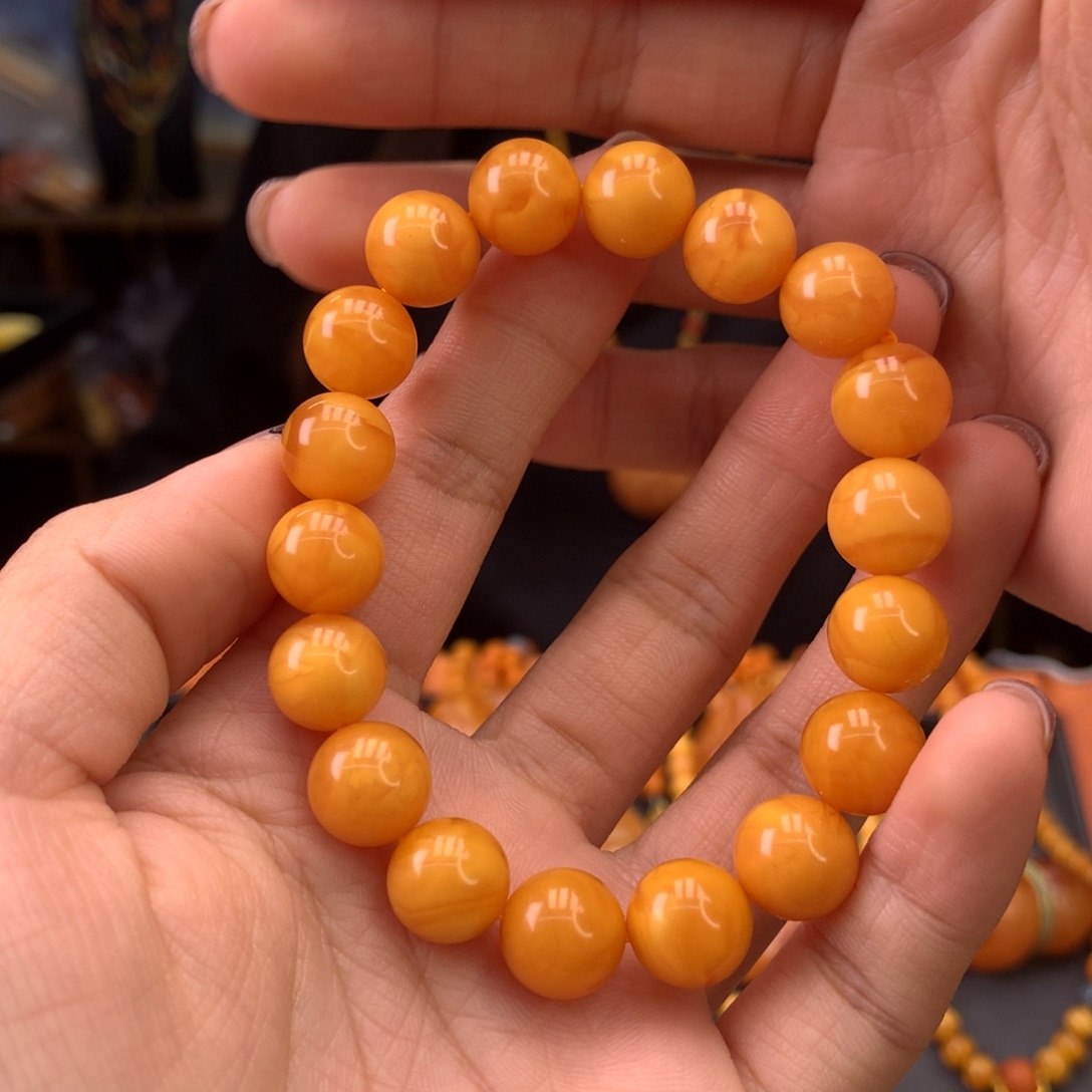 蜜蜡手串未镶嵌天然