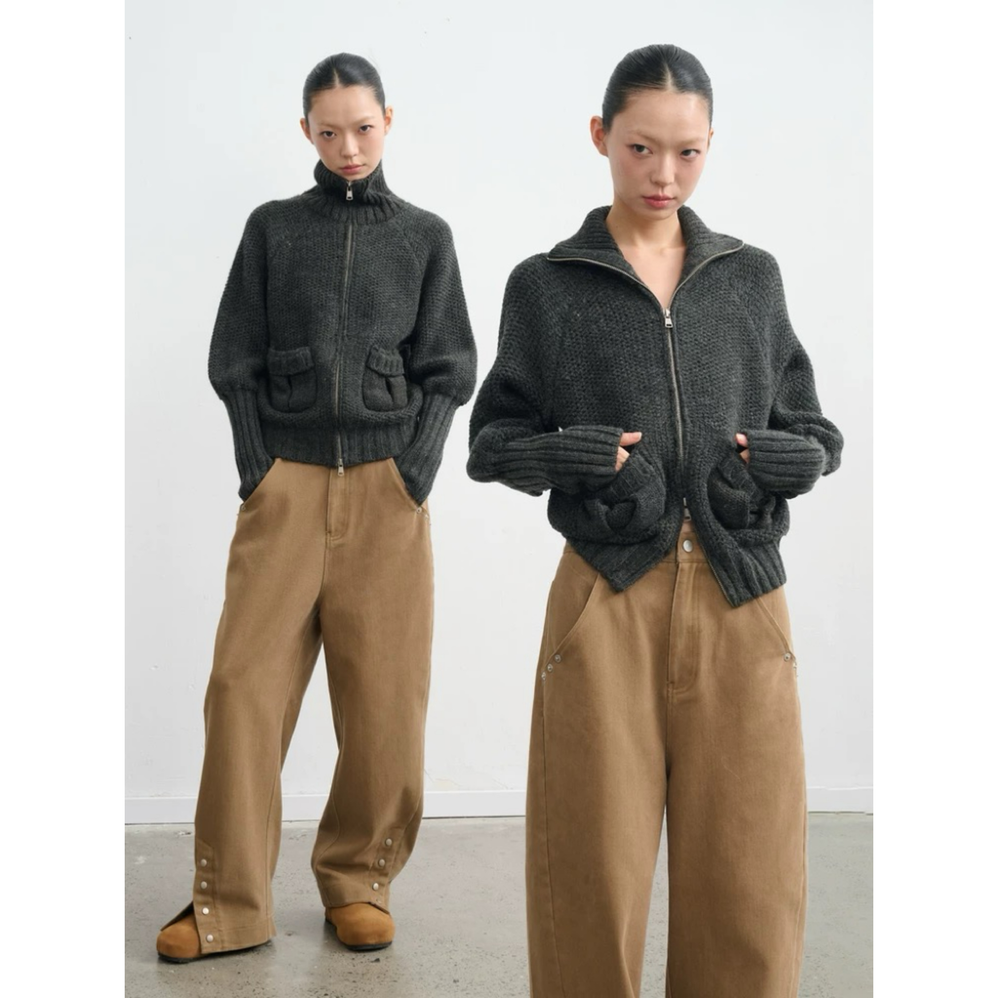 LINY LIBERTY 25AW 复古风修身短款针织开衫毛衣W16259104
