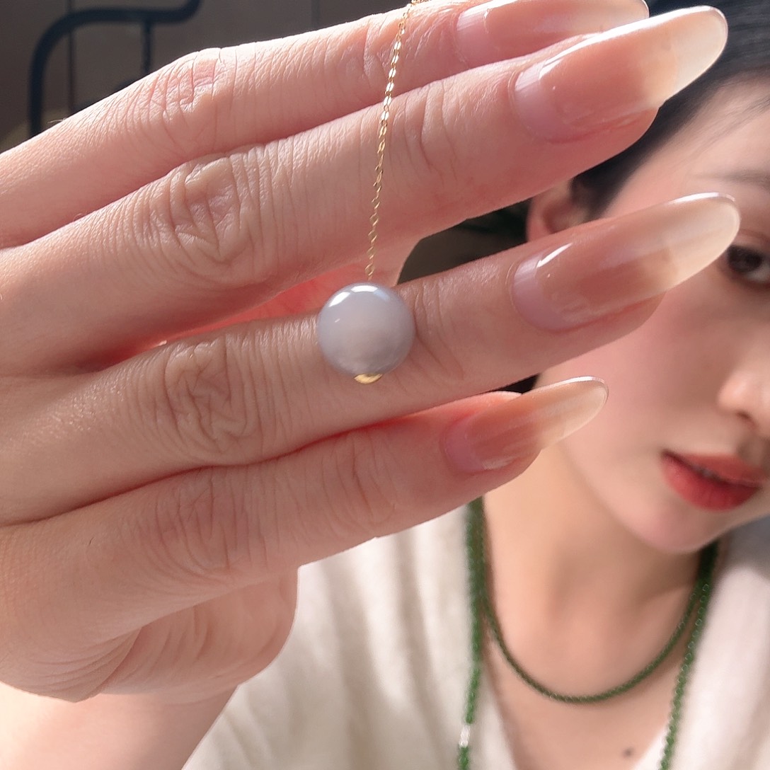 和田玉耳饰18K金镶嵌