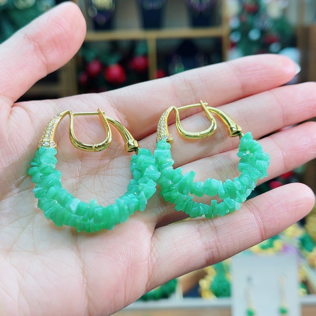 合金翡翠耳饰48小时鉴赏期1