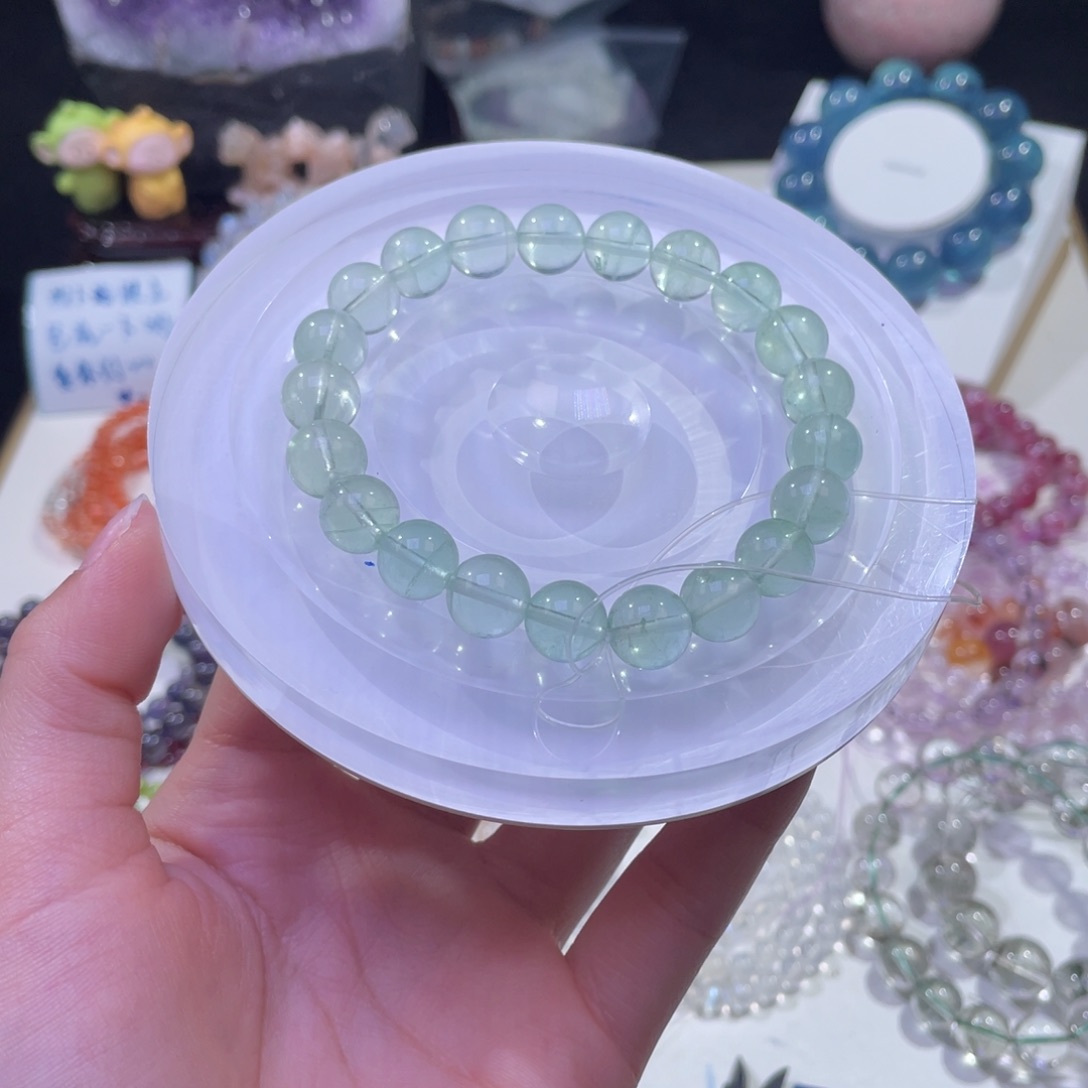 未镶嵌手链水晶薄荷曼波绿萤石10mm