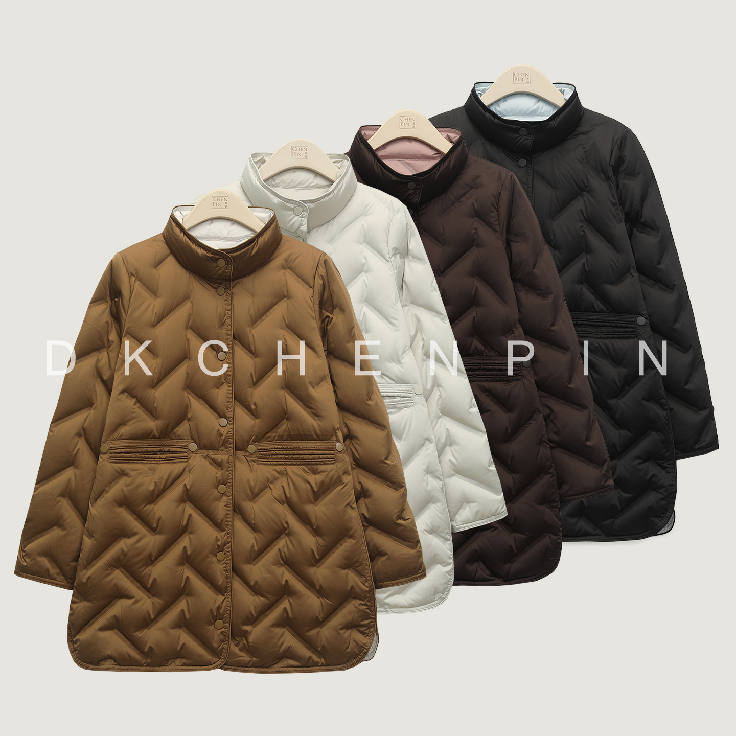 呈品 95%白鹅绒 双面穿 中长款 鹅绒服 GD-AZXLYP1983
