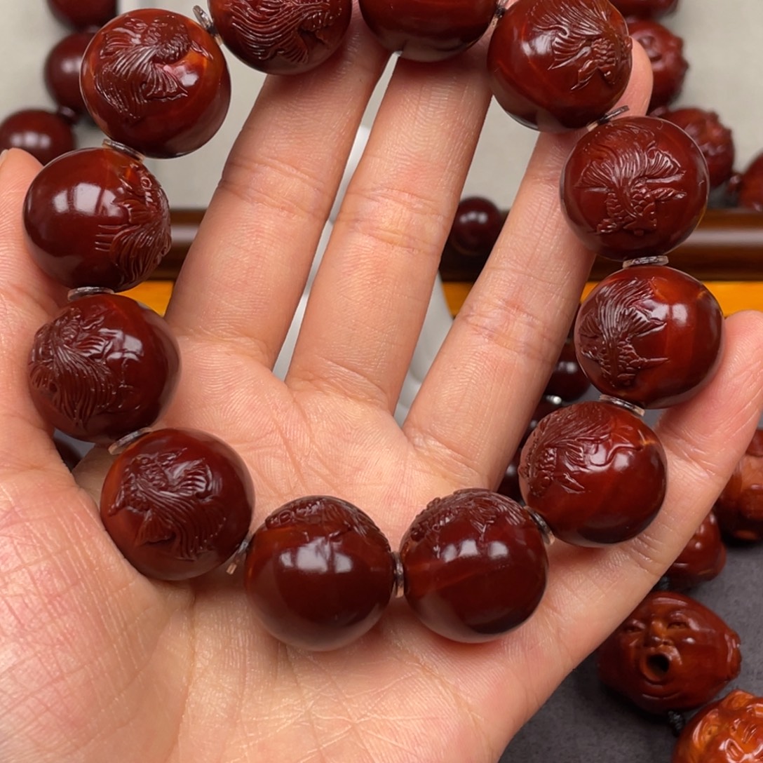 文***博手串/手链橄榄核年年有鱼