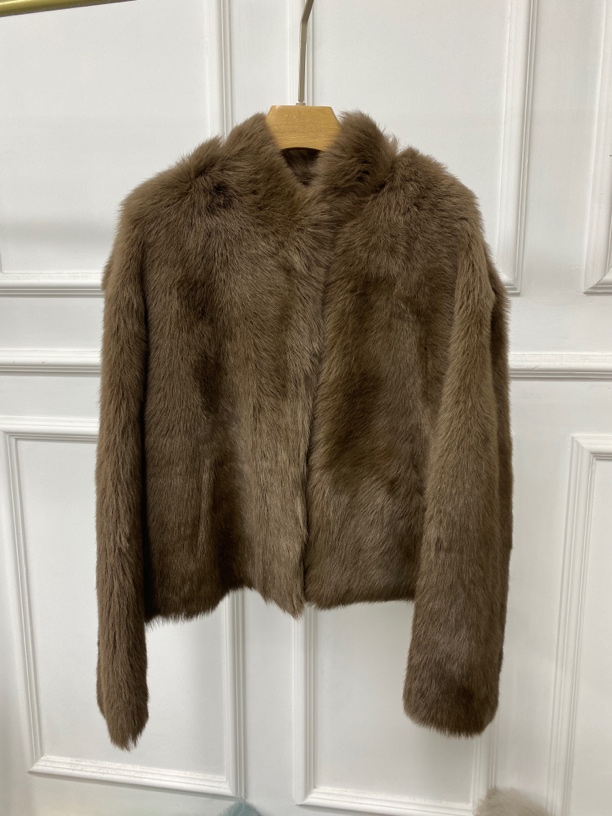 托斯卡纳深咖色意大利进口小羊皮直毛小个子女款冬季保暖外套