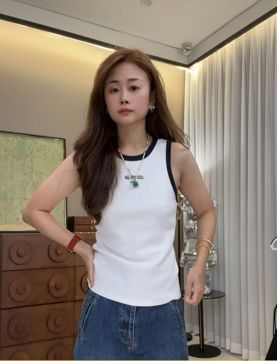 “温特背心”摩登街头经典百搭撞色字母上衣25322