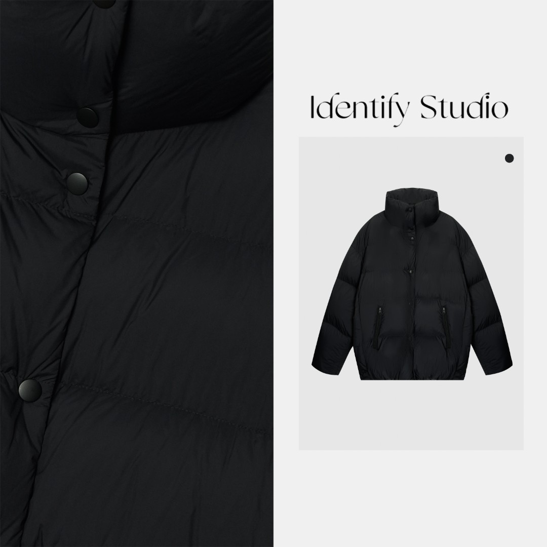 IDENTIFY冬季新款秋冬藏青面包服蓬松羽绒外套上衣25AWN102801