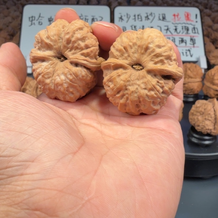 风***码文玩核桃把件蛤蟆的眼睛是真的好看啊