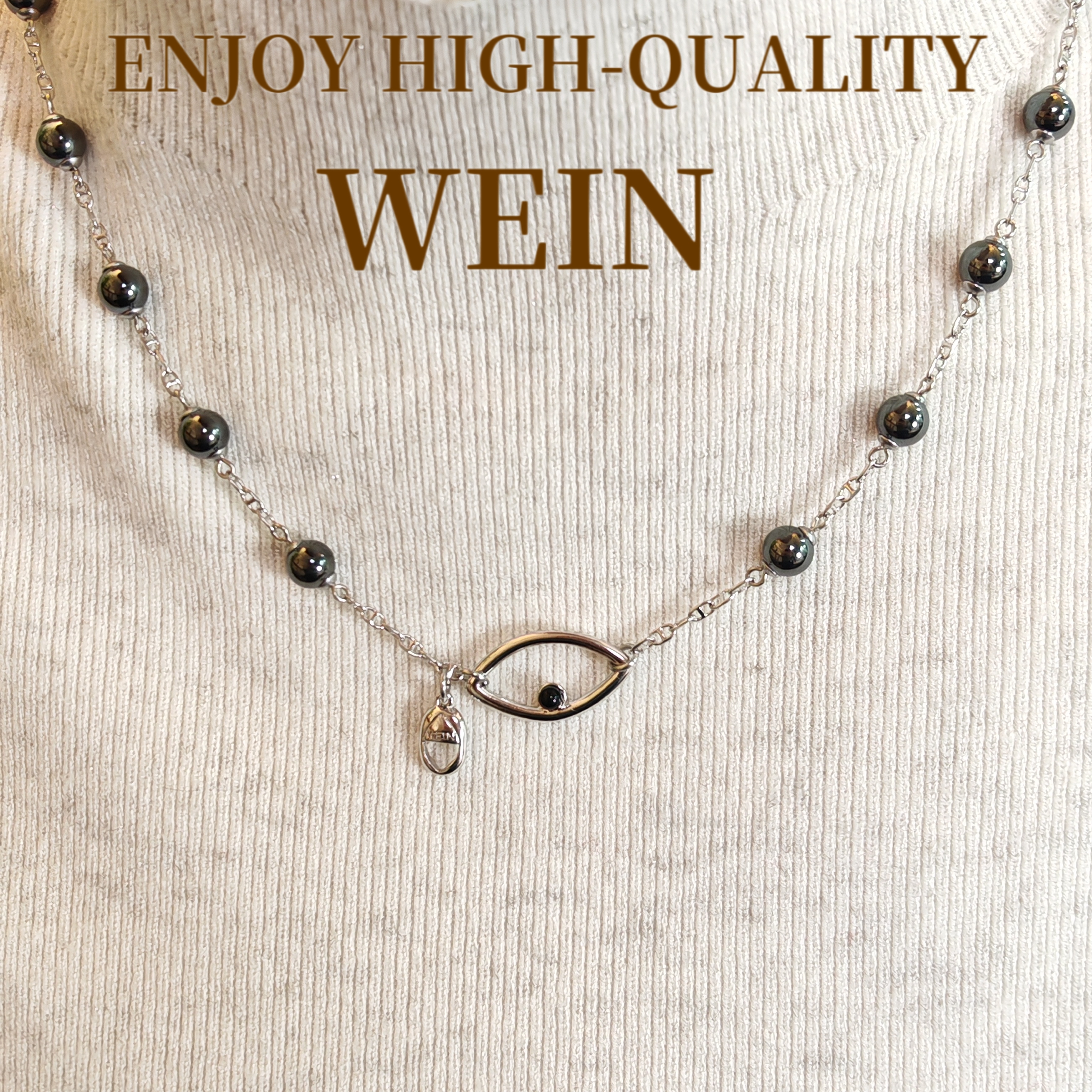 WEIN 铜合金项链 「恶魔之眼」手工轻奢气质时尚多层黑色百搭精致
