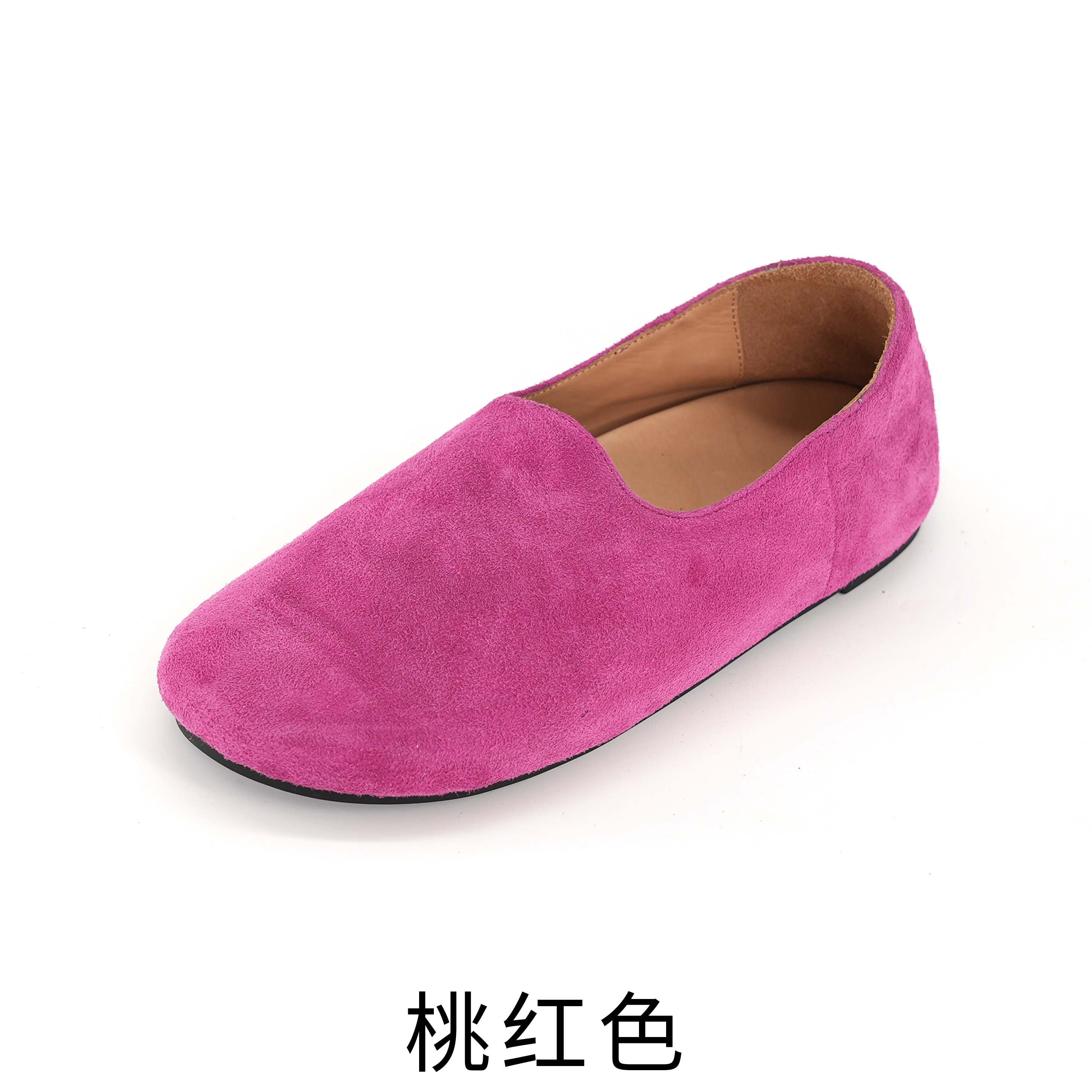 【小刚懂鞋】2025夏季新款彩色真皮奶奶鞋平底鞋浅口女士单鞋1618-1