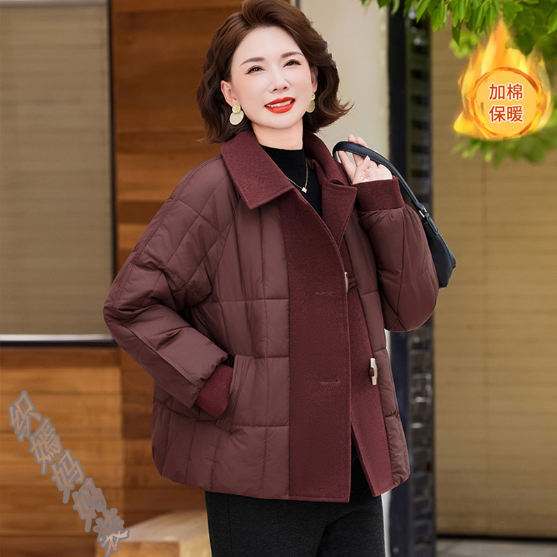 时尚妈妈冬装加棉加厚洋气棉服2025中老年女装气质百搭保暖棉袄