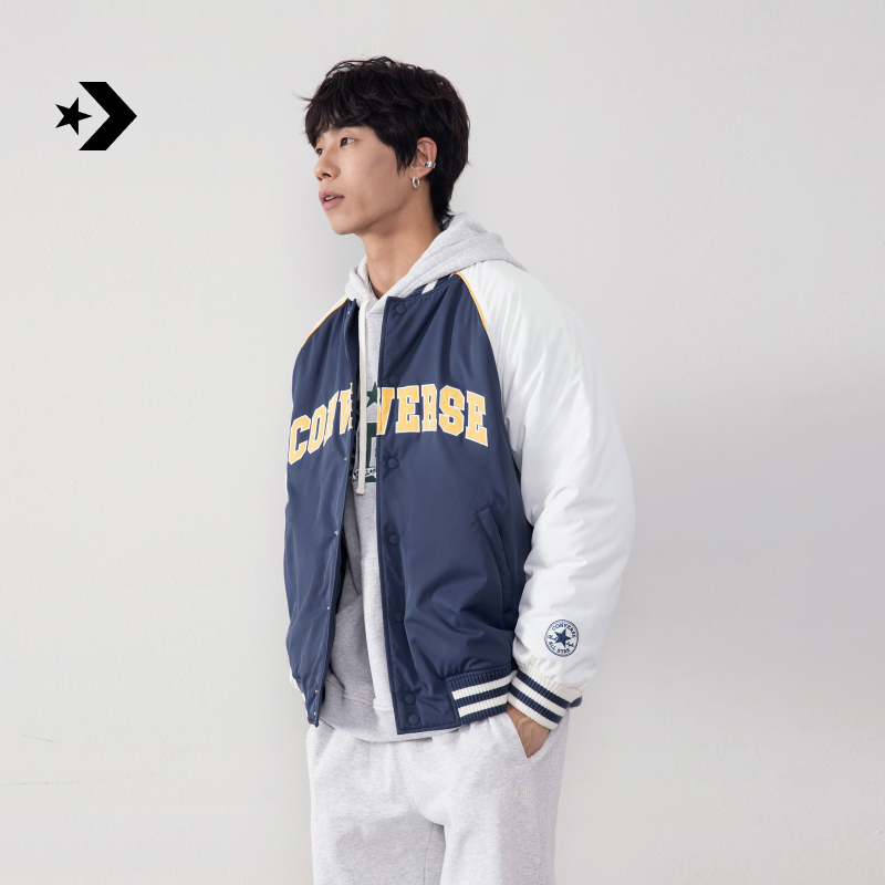 匡威秋季新品男女复古撞色棒球服运动风外套CONVERSE UCJ089