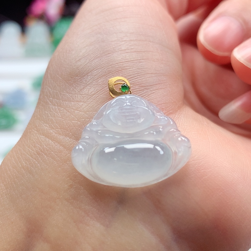 【闪购商品】翡翠吊坠(赠链)18K金镶嵌