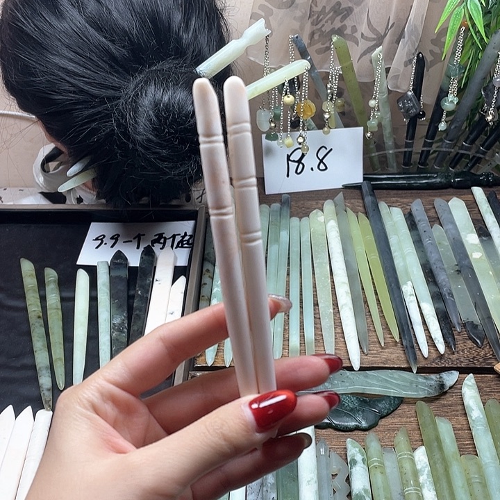 蛇纹石玉发饰合金