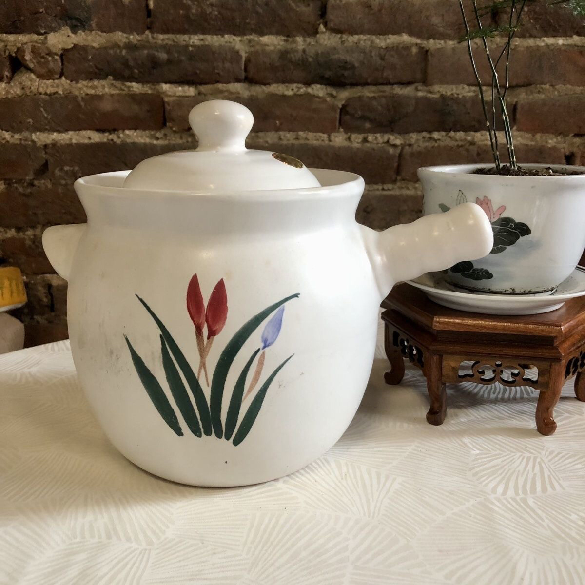 家用耐高温带柄砂锅可明火