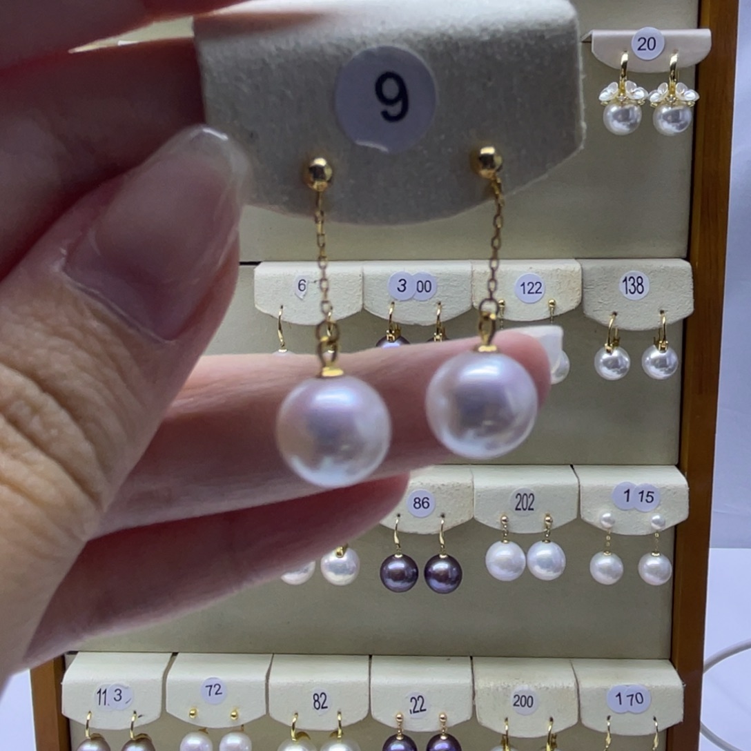 淡水珍珠耳饰银S925镶嵌