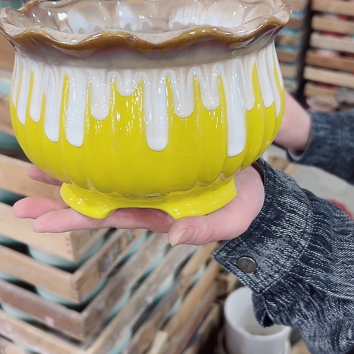 有孔.凑满10元发货多肉陶瓷花盆！