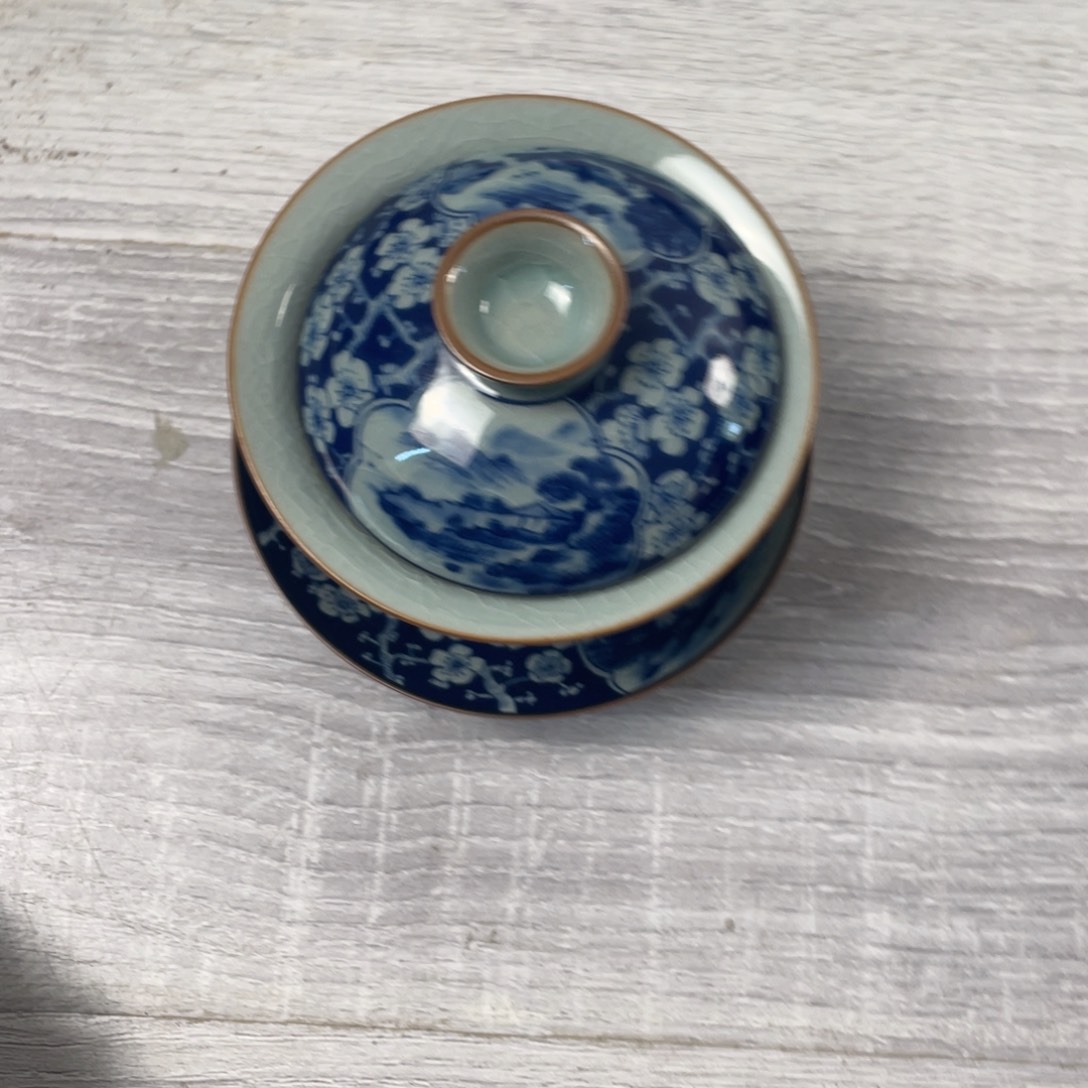 杯冰梅元宝盖碗微瑕