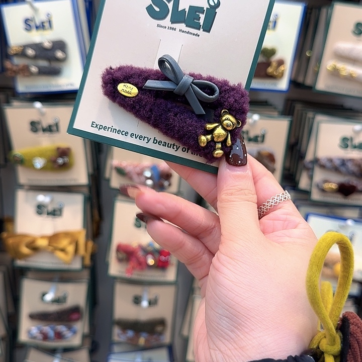 紫色三角小熊掰掰夹