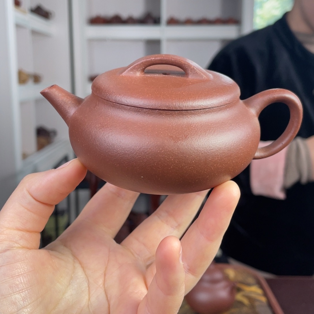 紫砂茶壶30目底槽清过桥扁腹200cc