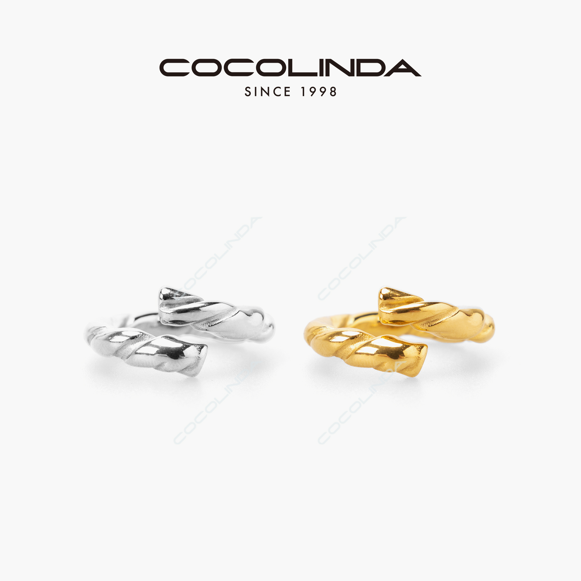 COCOLINDA 不锈钢戒指  | ins风麻花简约百搭戒指JZ23
