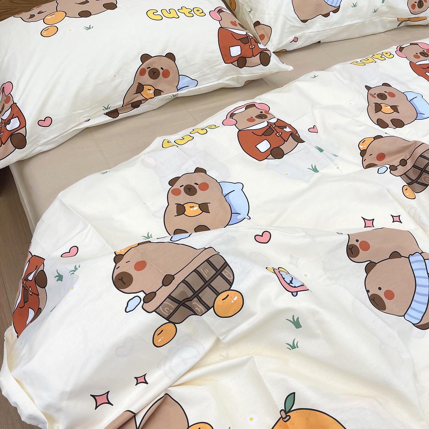 纯棉斜纹四件套卡通小碎花学生宿舍件套40支全棉被套床单床上用品