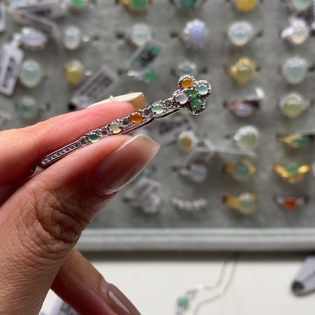 翡翠银S925镶嵌颈饰吊坠