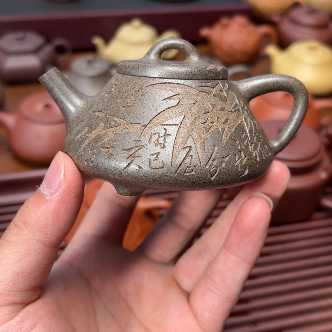 茶壶紫砂三****龙黄段做还原烧 子冶145cc