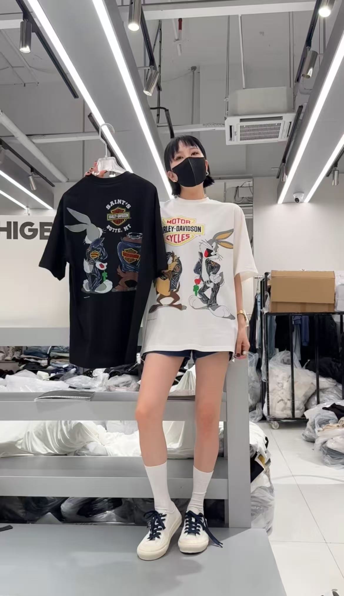 诗歌兰夏天套头T桖宽松显瘦百搭T