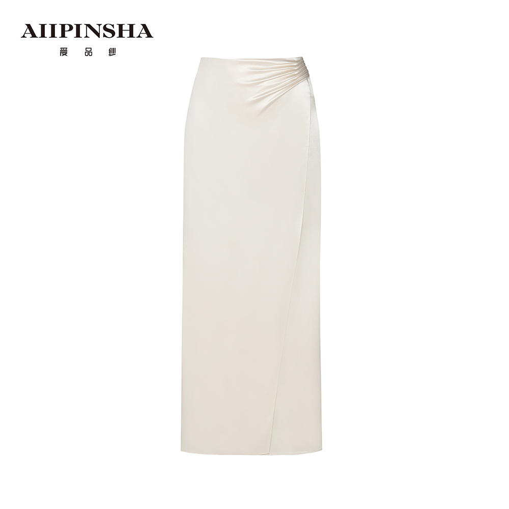 琴老板爱品纱【香槟恋人】轻奢设计师香槟色三醋酸半裙E6SS684EDE