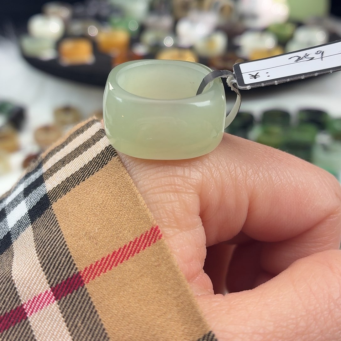 和田玉未镶嵌戒指S41晴水方胖17.2