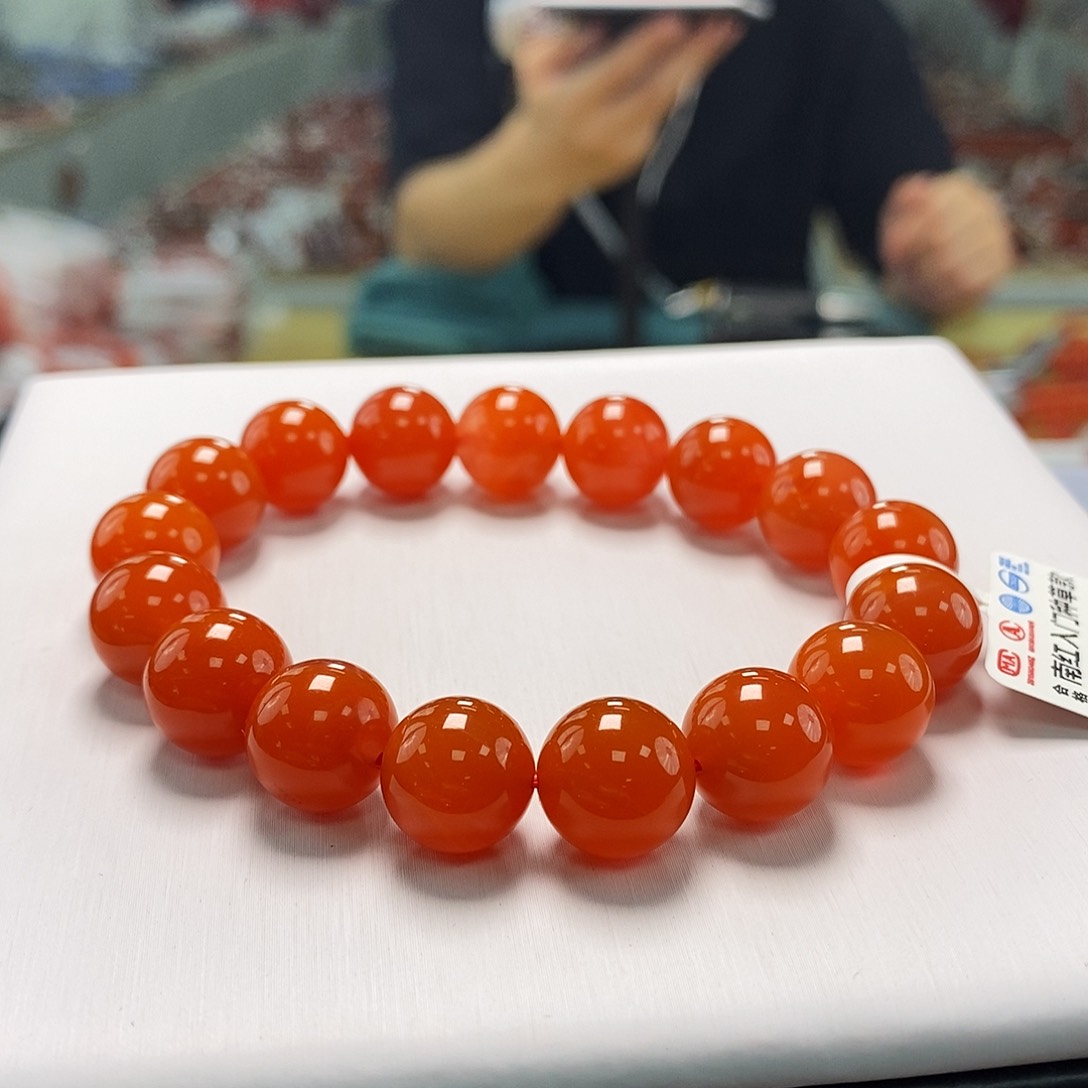 【小刘南红】保山南红滴水洞圆珠入门种草款单圈12mm    多样性发一