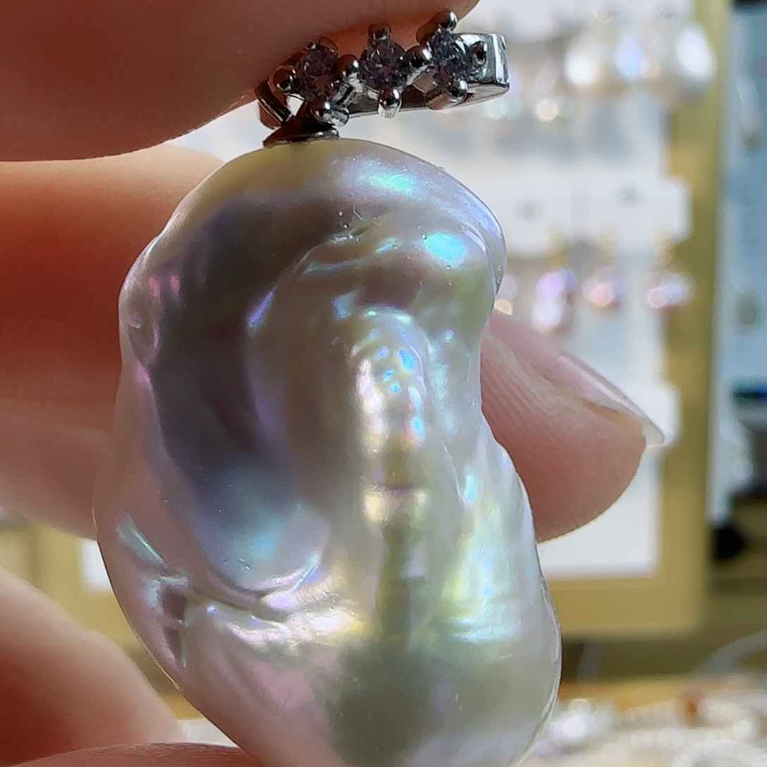 淡水珍珠吊坠（特价有瑕）银S925镶嵌