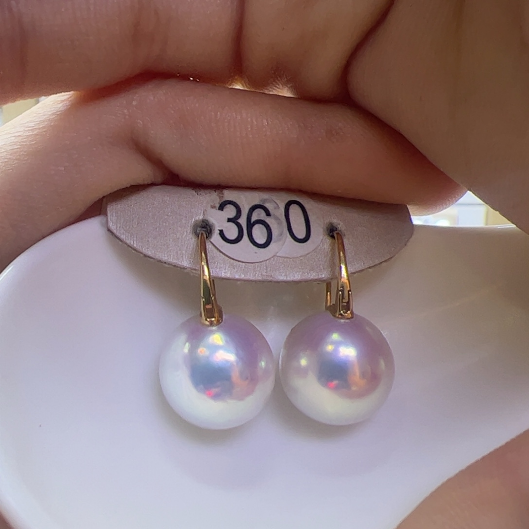 淡水珍珠耳饰18K金镶嵌