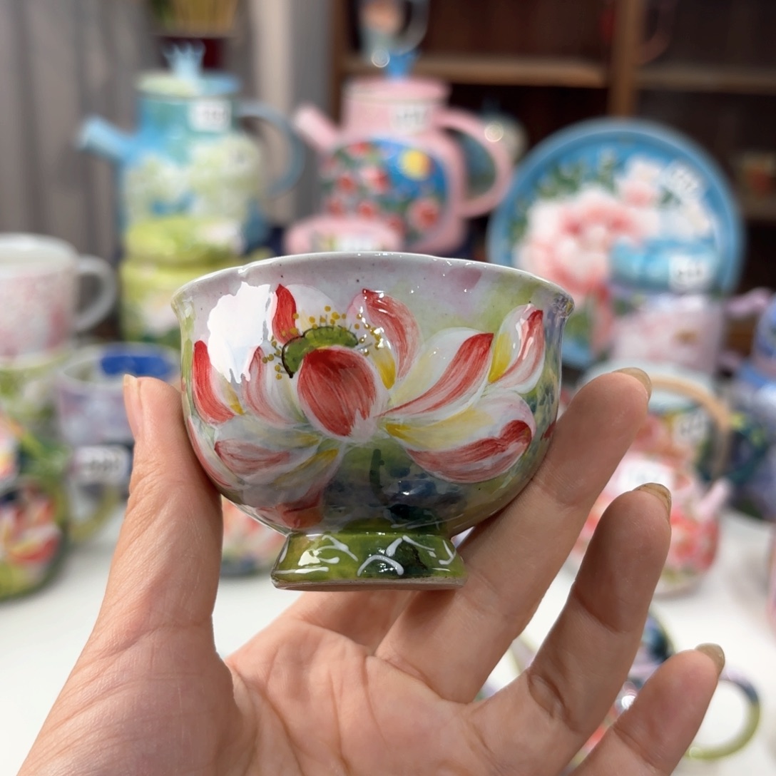 景德镇手绘高温釉下彩陶瓷茶具