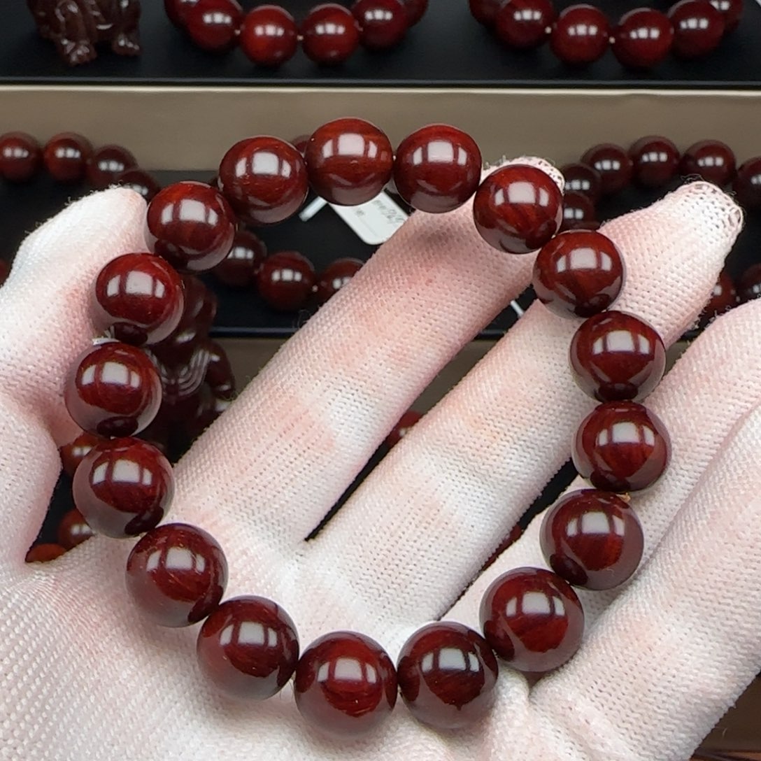 小叶紫檀手串/手链原生态印度小叶紫檀1.2顶泥