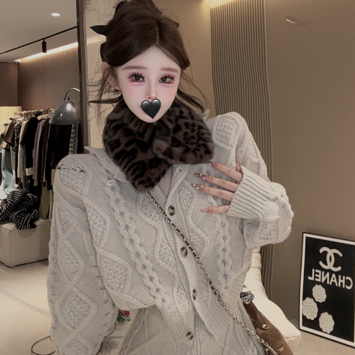 橙路【恋爱女孩】针织套装➕围脖