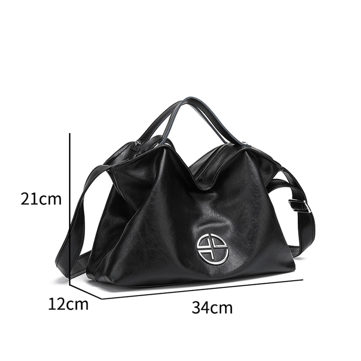 休闲简约暗黑风耐磨时尚简约风单根女士压花单肩包运动百搭黑色