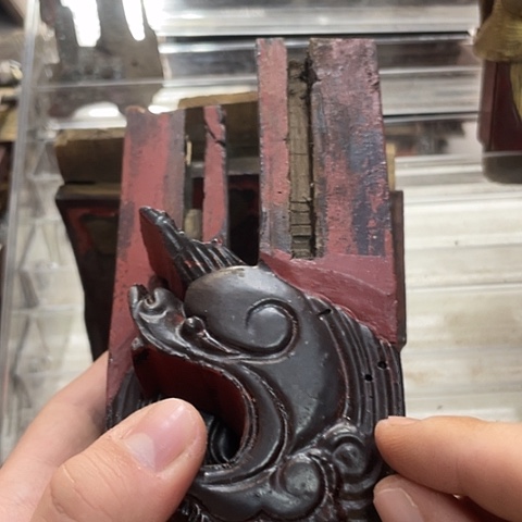 香榧木去*吧一对孤品木雕60