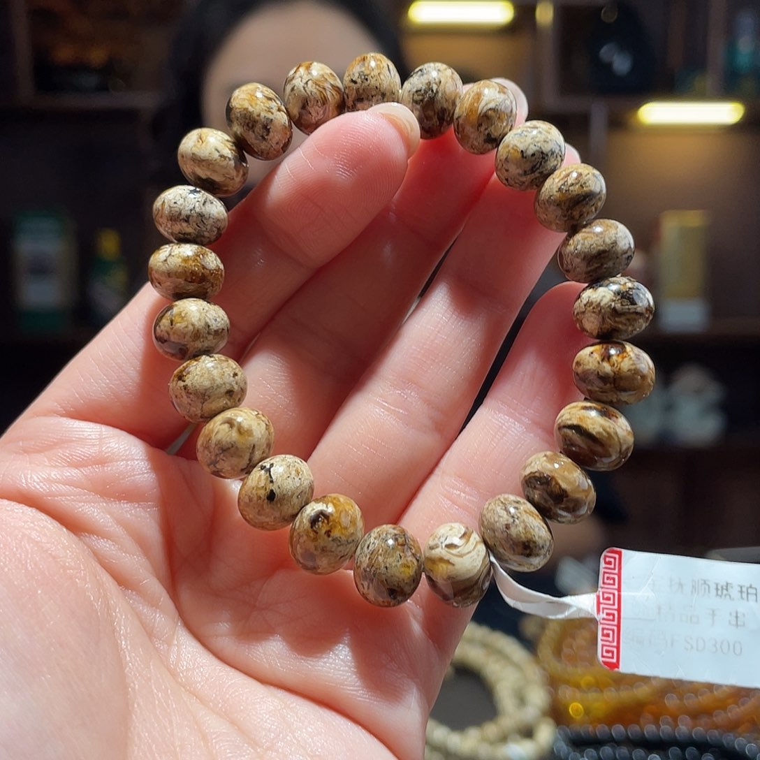 琥珀手链未镶嵌10白花