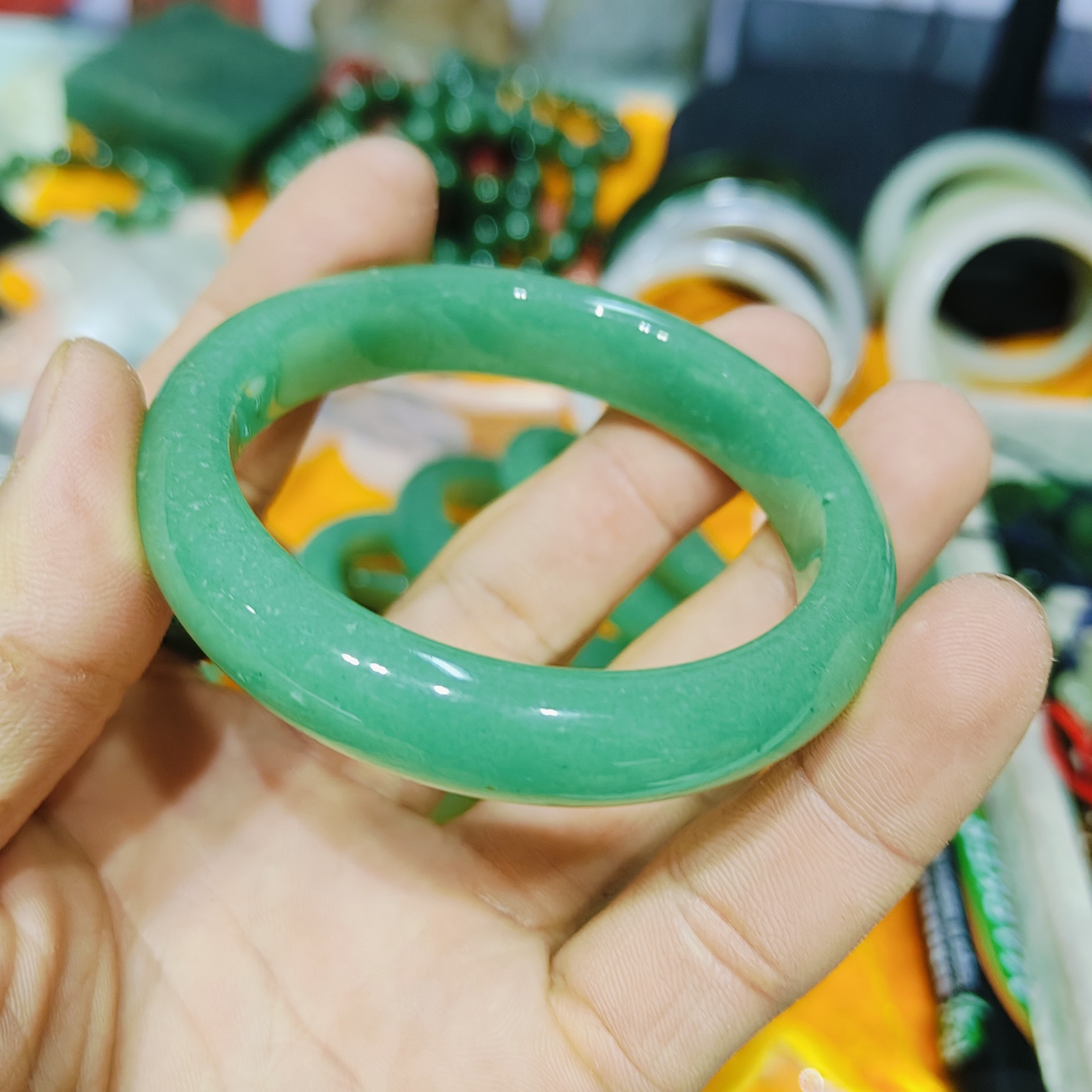 非金属莫桑石手镯 祁连山，东陵，精品镯