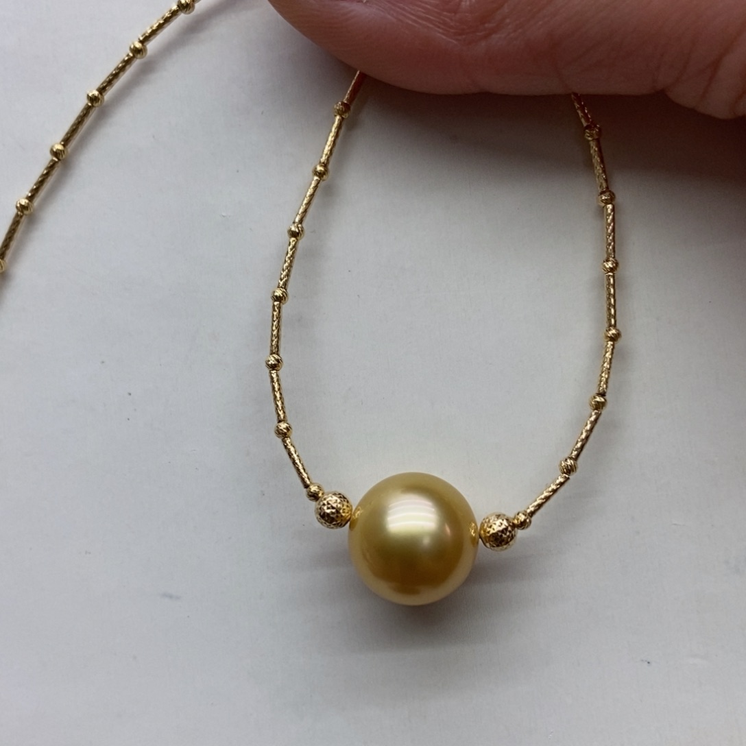 海水珍珠套链18K金镶嵌