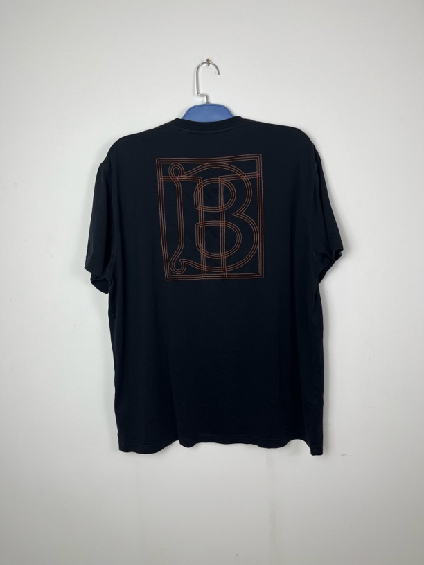 99新 BURBERRY/博柏利 TB刺绣logo黑色短袖/M码